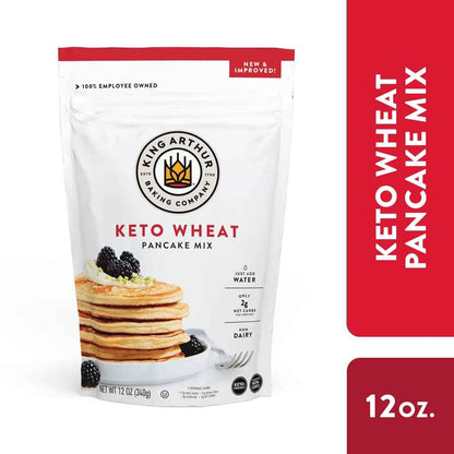 King Arthur Keto Wheat Pancake Mix - Mindful Low-Carb Breakfast for Wellness Routines, Just-Add-Water Protein Pancakes