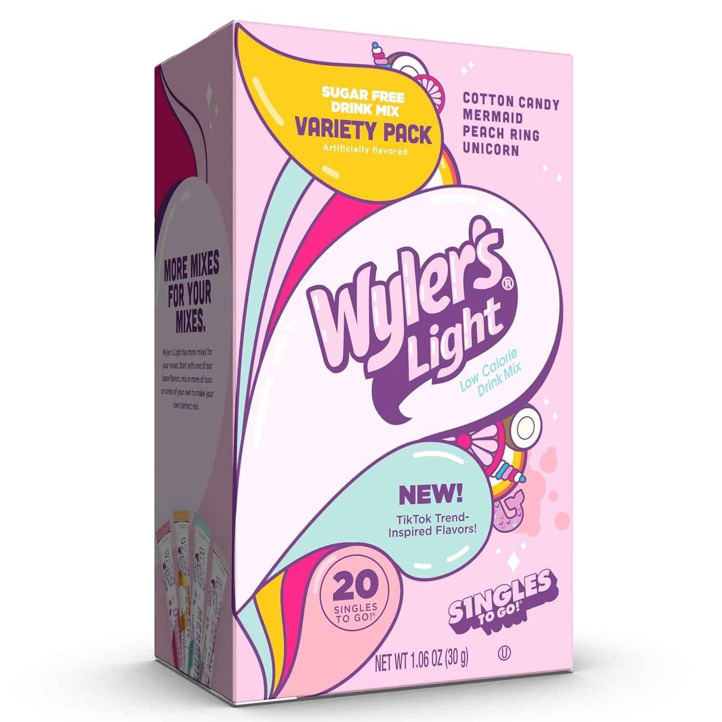 Wyler's Light Singles to Go – Trendy Watertok Flavor Variety Pack Gift for Teens and Gen Z Hydration Lovers