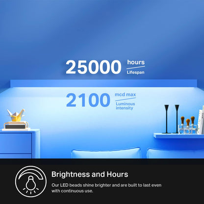 Kasa Smart LED Light Strip 50 Zones RGBIC – Wind-Down and Wake-Up Lighting Schedule, 16.4ft Dimmable Strip for Bedtime Routine