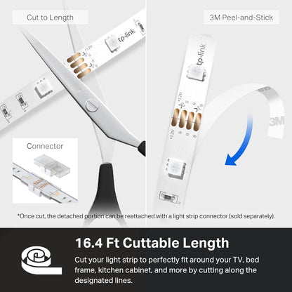 Kasa Smart LED Light Strip – Clean-Line Under-Cabinet Accent, Single App-Controlled Glow for Uncluttered Spaces