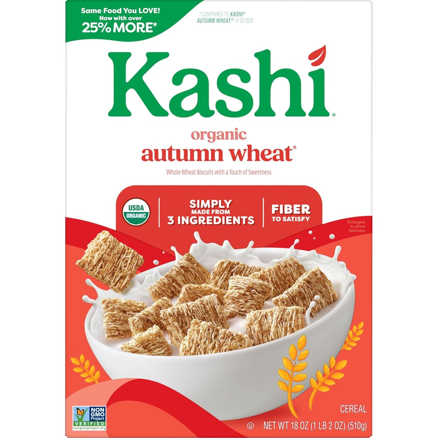 Kashi Organic Autumn Wheat Cereal – Quick Portable Breakfast for Busy Office Mornings, 18oz Box