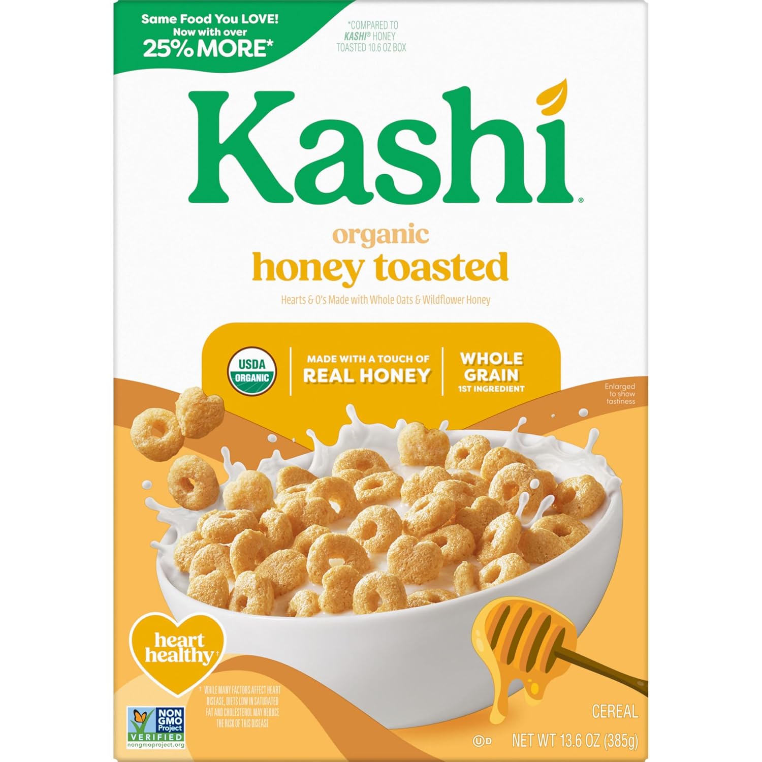 Kashi Organic Honey Toasted Cereal – Thoughtful Housewarming and Hostess Gift Basket Staple, 13.6oz