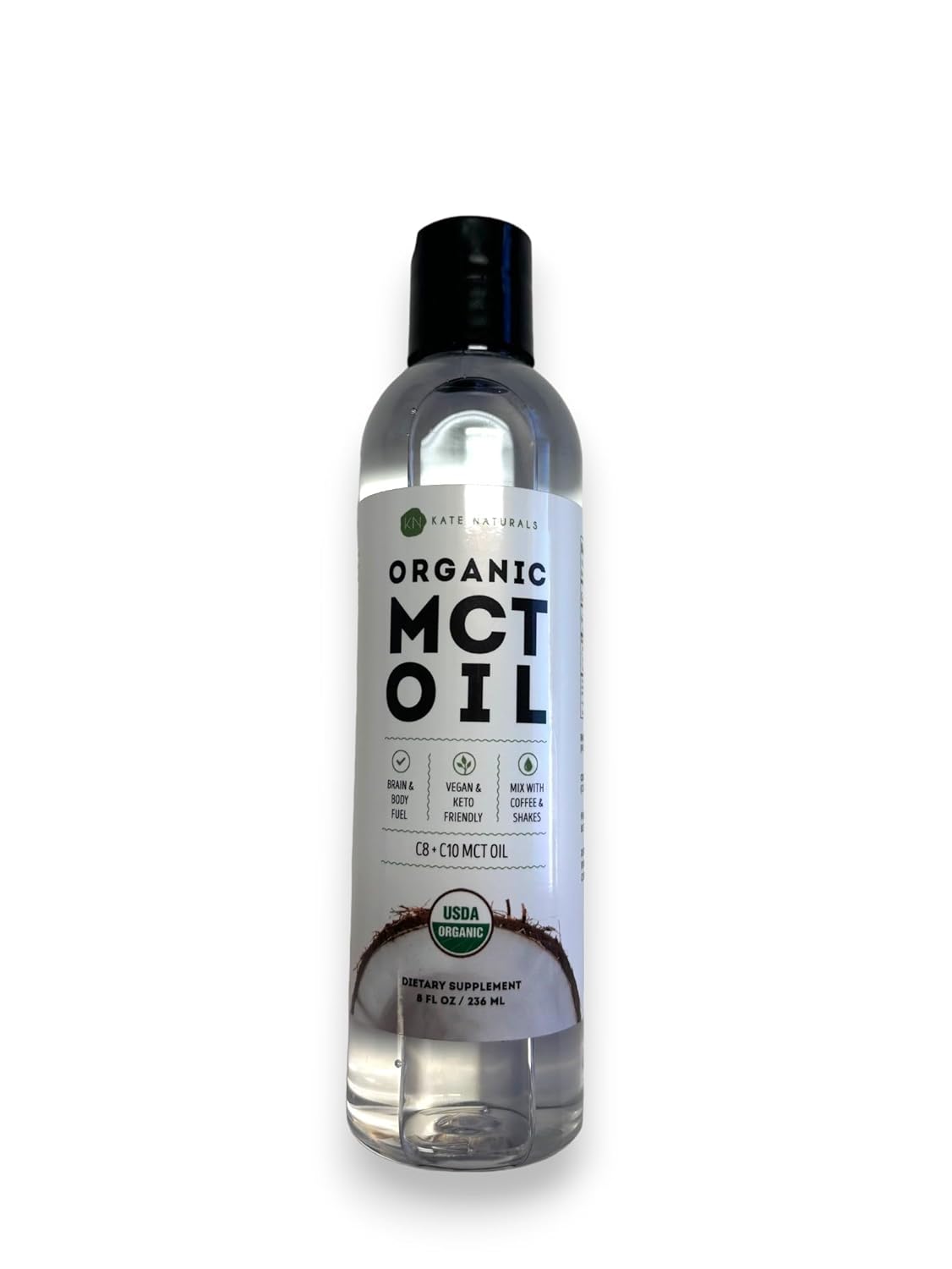 Kate Naturals MCT Oil – Calming Bedtime Self-Care Ritual, Pure C8 C10 Coconut for Skin and Coffee