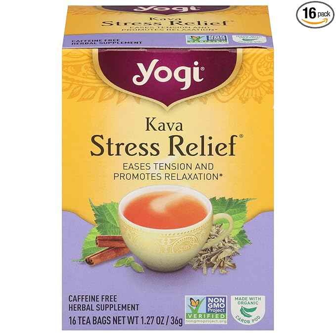 Yogi Tea Kava Stress Relief – Housewarming Gift, Caffeine-Free Evening Tea for Cozy New Homes