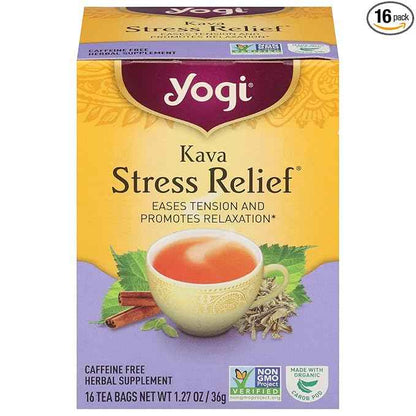 Yogi Tea Kava Stress Relief – Housewarming Gift, Caffeine-Free Evening Tea for Cozy New Homes