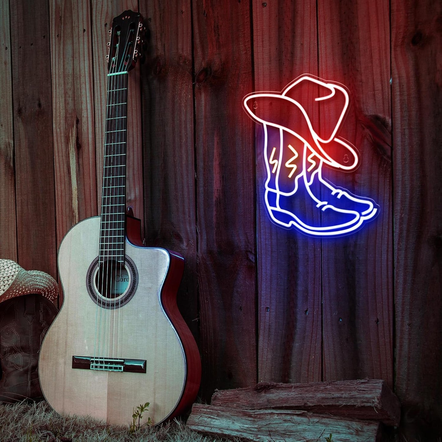 Kavaas Cowboy Boot Neon Sign – Western Birthday Gift for Him and Her, Western-Themed Home Bar and Man Cave Decor Light