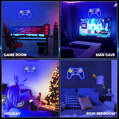 Kavaas Gamer Neon Sign – Awesome Birthday Gift for Teen Boys, LED Game Controller Wall Light for Gaming Room