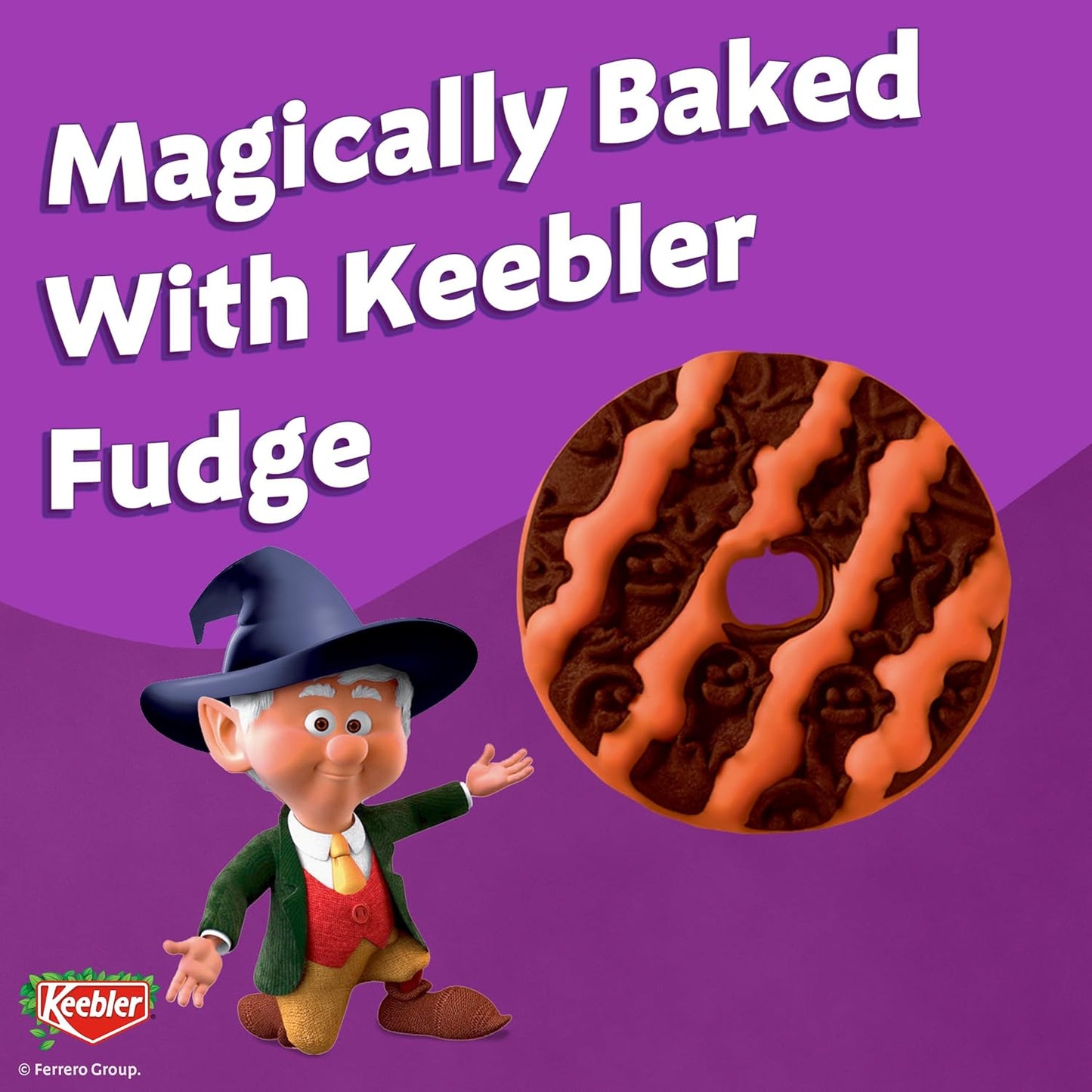 Keebler Spookie Fudge Stripes Cookies – Halloween Lunch Box Treat for Kids' Lunches and School Snacks, 9.5 oz Pack