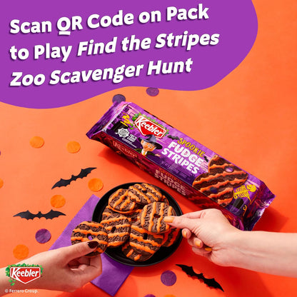 Keebler Spookie Fudge Stripes Cookies – Halloween Lunch Box Treat for Kids' Lunches and School Snacks, 9.5 oz Pack