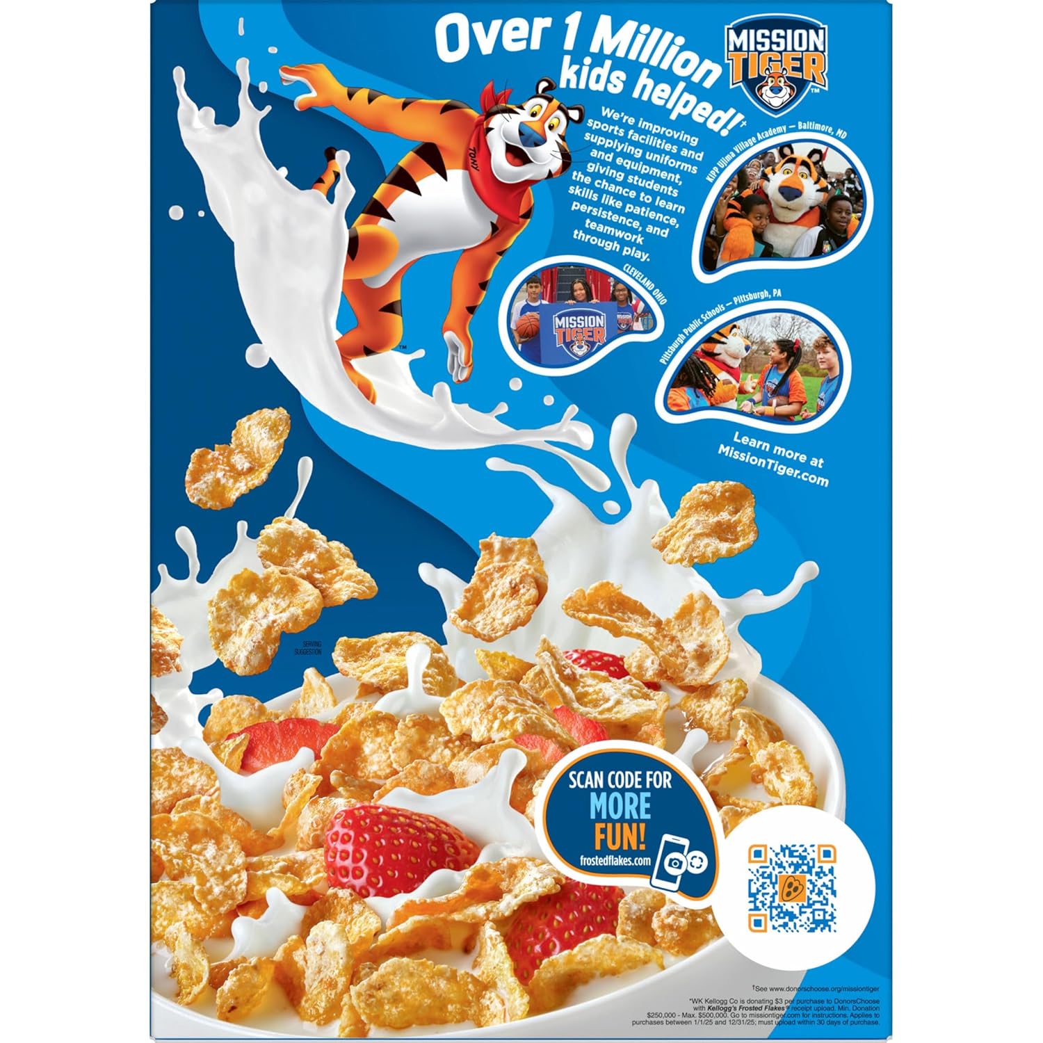 Kellogg's Frosted Flakes Cereal, Giant 28.5 oz Box, Tony the Tiger Breakfast for Kids' Lunchboxes and After-School Snacks