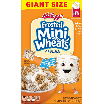 Kellogg’s Frosted Mini-Wheats Cereal – Heart-Healthy Breakfast Bowl for Cholesterol-Conscious Adults, 48g Whole Grain Goodness
