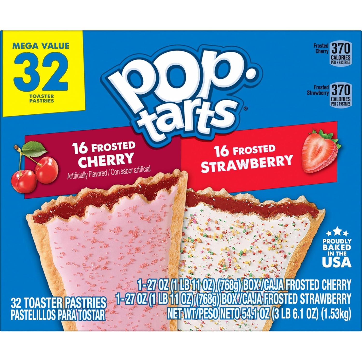 Kellogg's Pop-Tarts Variety Pack – Desk Snack Stash for Missed Mornings and Back-to-Back Meetings, 32 Count