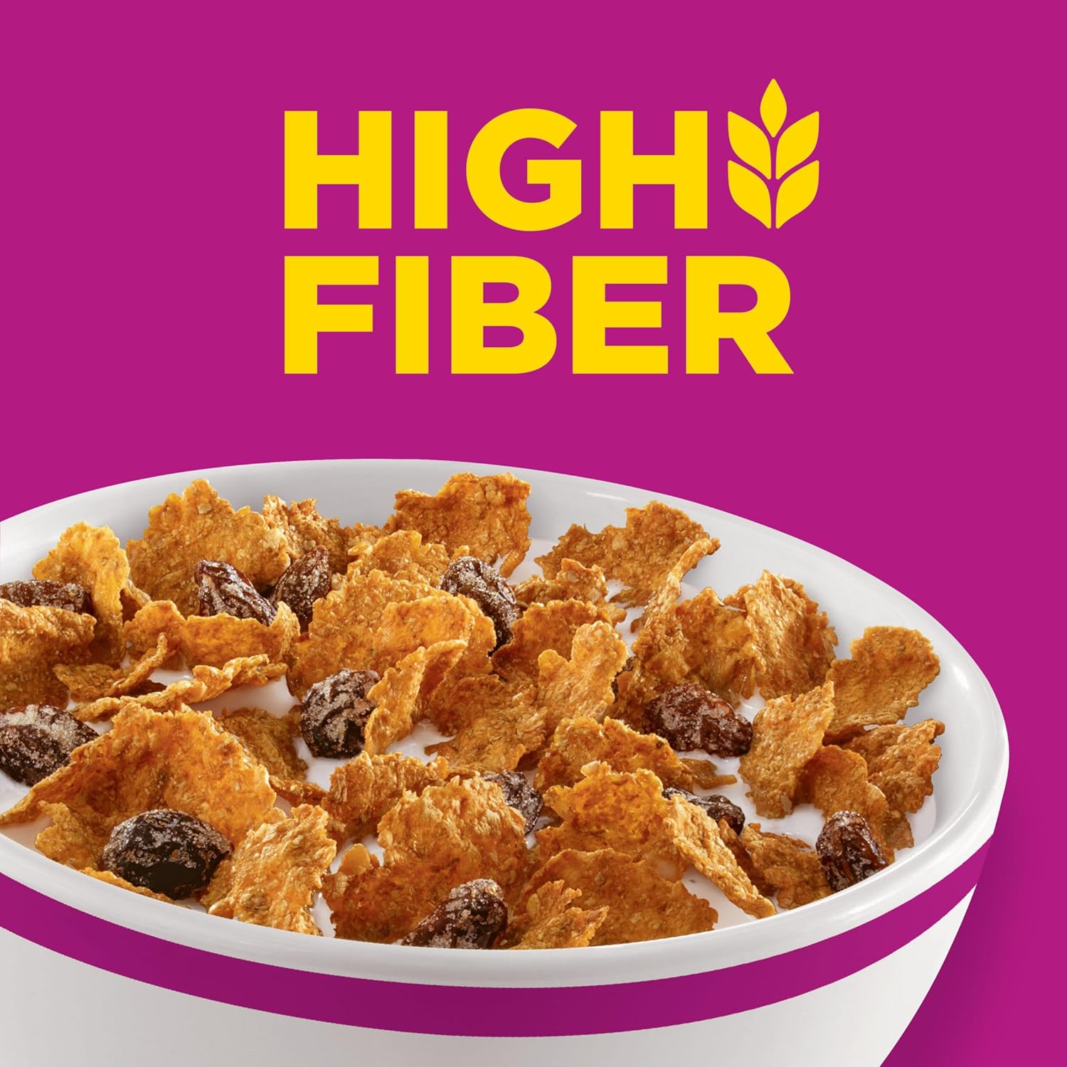 Kellogg's Raisin Bran Cereal for Digestive Wellness Routines, 26% Daily Fiber Breakfast Bowl Staple