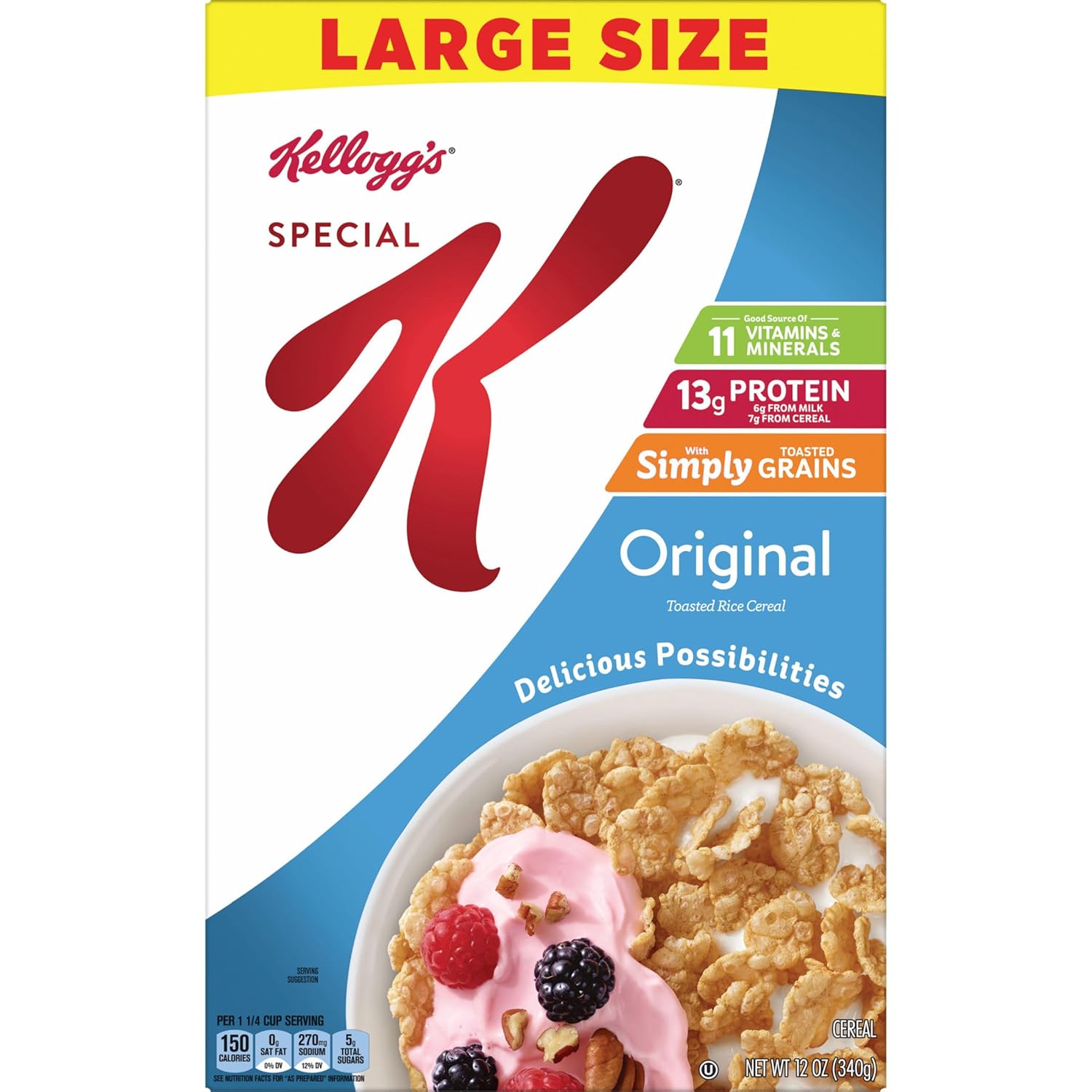 Kellogg's Special K Original Cereal – Wellness Pantry Staple for Weight-Management Routines, Ready-to-Eat Breakfast with 11 Vitamins and Minerals