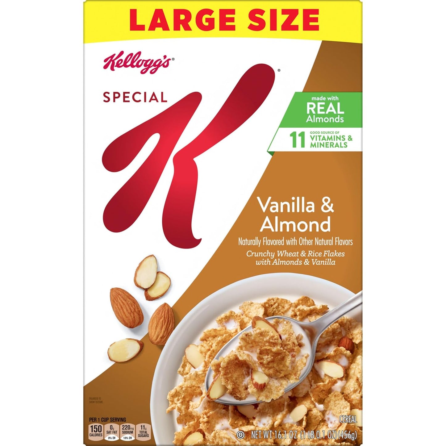 Kellogg's Special K Vanilla Almond Cereal for Home Wellness Routines, Fiber-Rich Heart-Conscious Breakfast