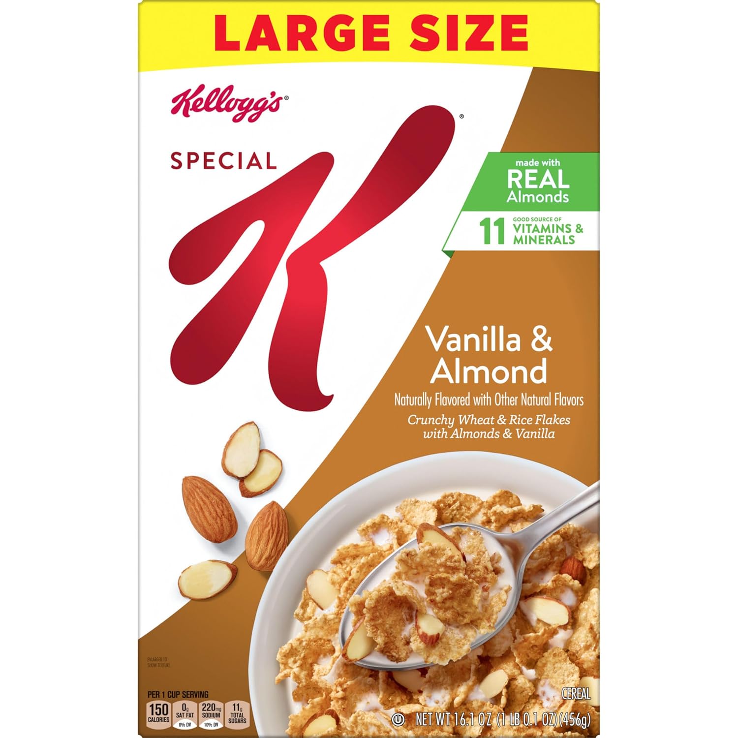 Kellogg's Special K Vanilla Almond Cereal for Home Wellness Routines, Fiber-Rich Heart-Conscious Breakfast