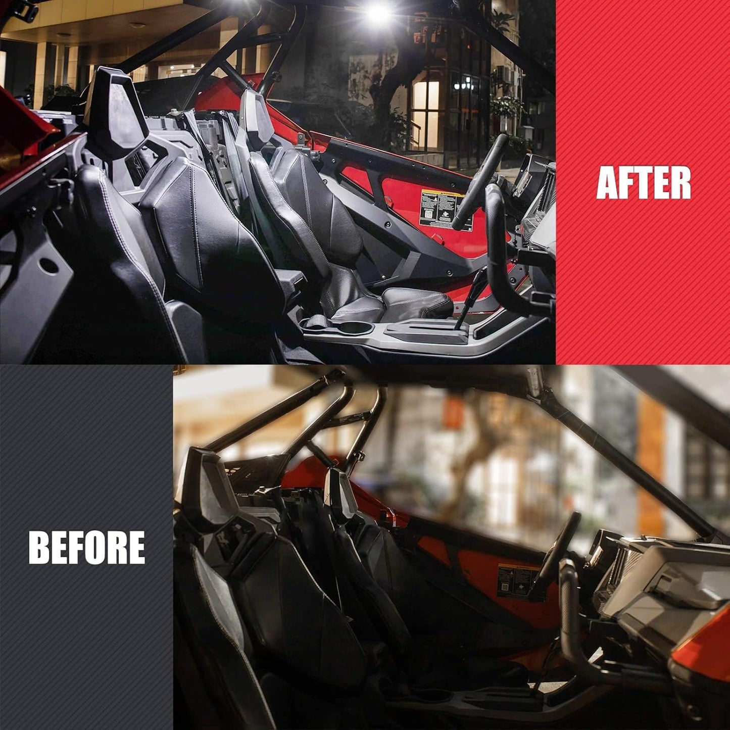 KEMIMOTO UTV Dome Light Roll Bar Mount Portable Camping Light for Polaris RZR Can Am Talon Trail Riding 1.5-2.0 in Roll Bar