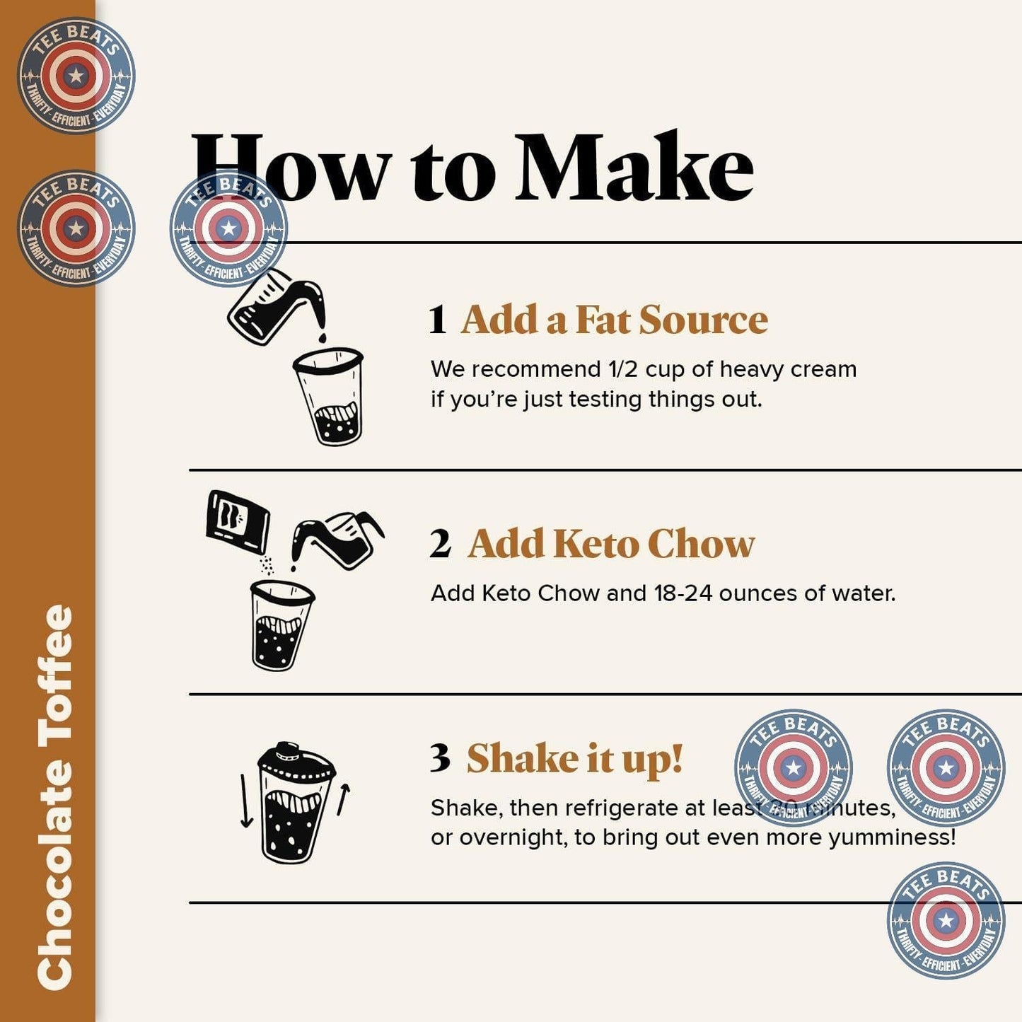 Keto Chow Chocolate Toffee Shake Powder – Mindful Keto Meal Replacement for Daily Self-Care Rituals