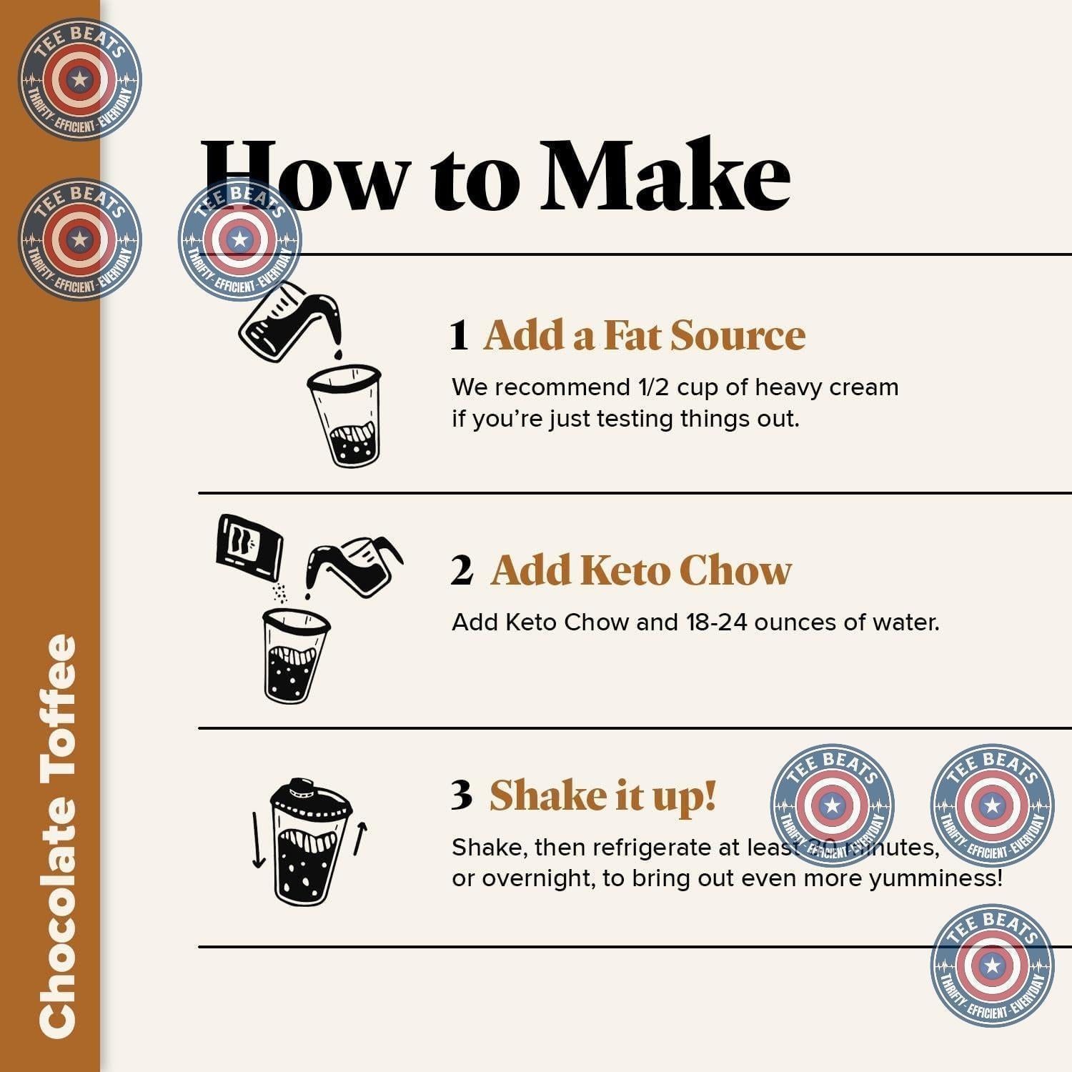 Keto Chow Chocolate Toffee Shake Powder – Mindful Keto Meal Replacement for Daily Self-Care Rituals