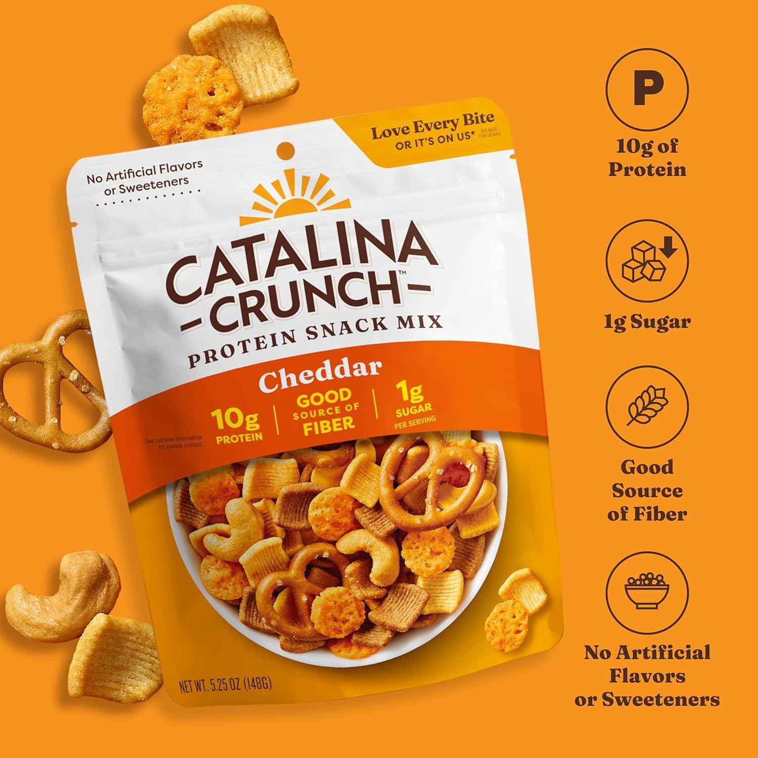 Catalina Crunch Cheddar Snack Mix – Low-Carb Wellness Pantry Staple for Blood Sugar Balance, 1g Sugar