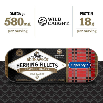 Brunswick Golden Smoked Herring Fillets – Clean-Eating Seafood Snack for Low-Carb Wellness Routines
