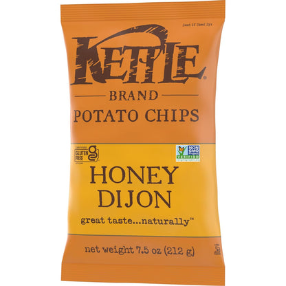 Kettle Brand Potato Chips Honey Dijon Kettle Chips, 7.5 Oz – Clean-Ingredient Snack for Mindful Home Snacking