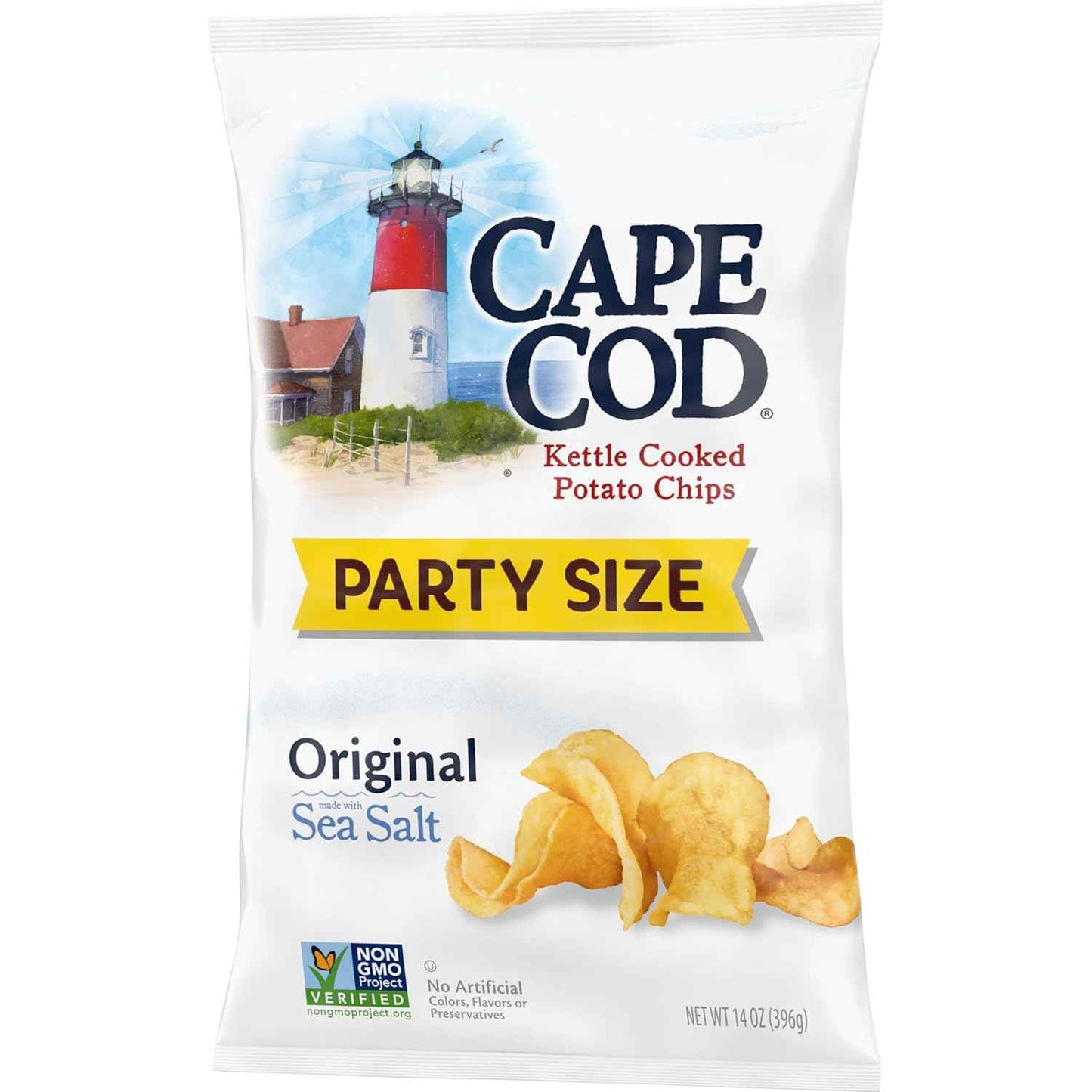 Cape Cod Potato Chips Less Fat Original Kettle Chips – 14 oz Low-Fat Snack for Guilt-Free Office and Lunchbox Stashing