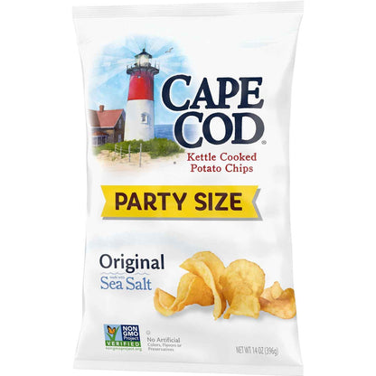 Cape Cod Potato Chips Less Fat Original Kettle Chips – 14 oz Low-Fat Snack for Guilt-Free Office and Lunchbox Stashing