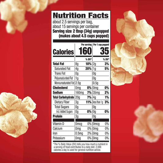 Orville Redenbacher's Kettle Corn Popcorn – Clean-Ingredient Snack for Home Office and Gym Bag