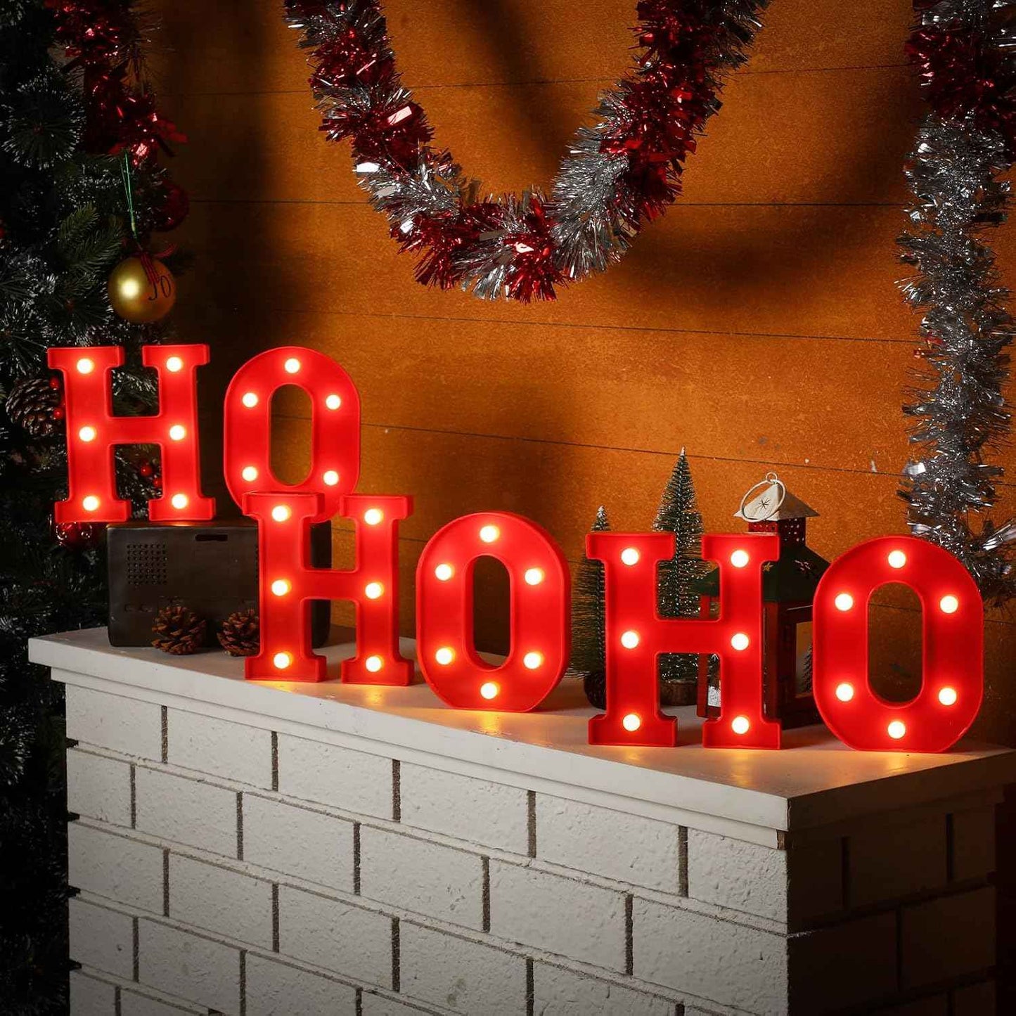 VIHOSE LED Letter Lights – Flameless Holiday Decor, Cool Running Letters Safe Around Kids and Pets