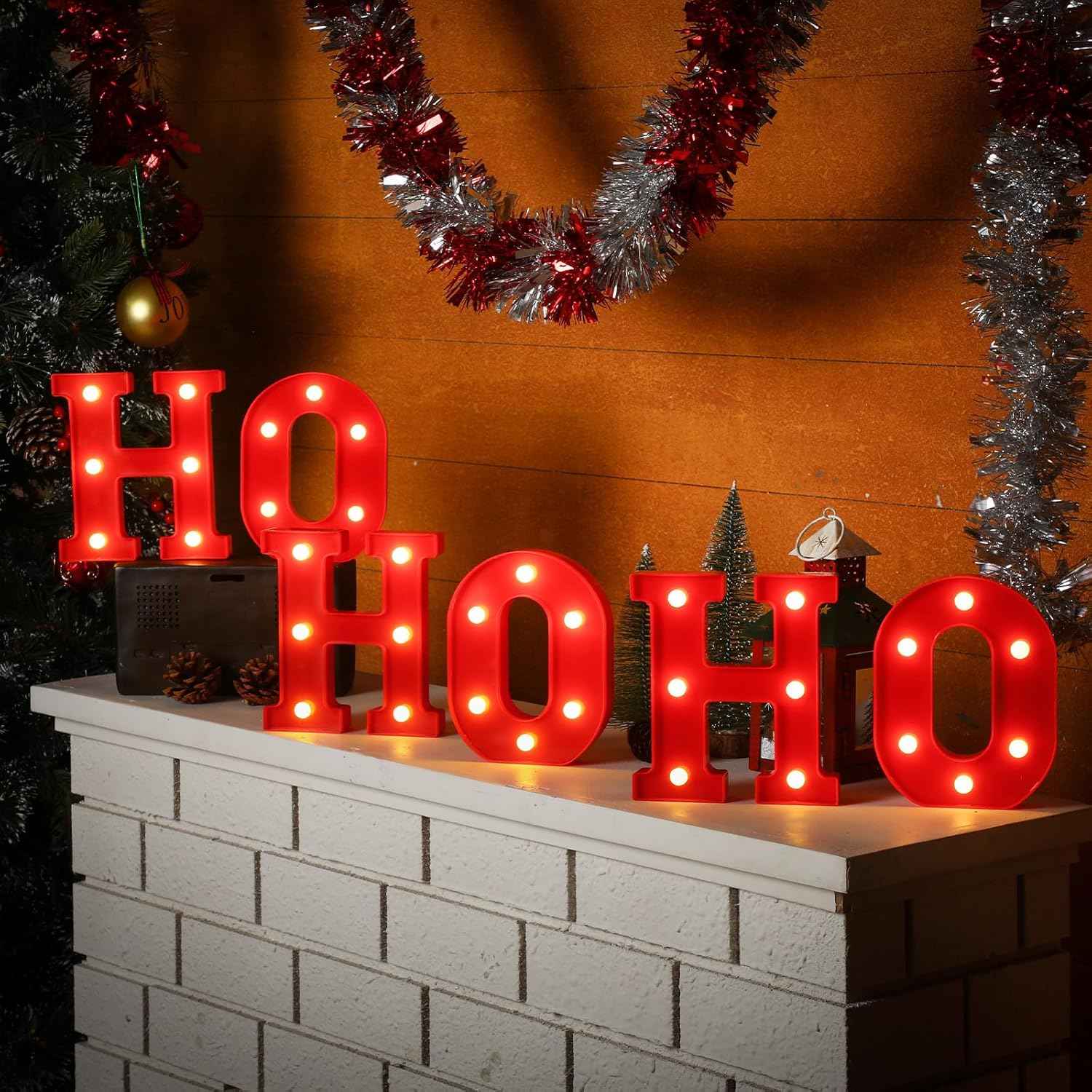 VIHOSE LED Letter Lights – Flameless Holiday Decor, Cool Running Letters Safe Around Kids and Pets