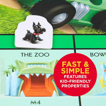 Monopoly Junior Board Game – Safe Indoor Activity for Kids Ages 5 to 8, Screen-Free Family Play