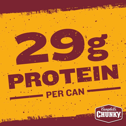 Campbell's Chunky Roadhouse Chili with Beans – 13g Protein Desk Lunch for Home Office Focus, 19 oz Can