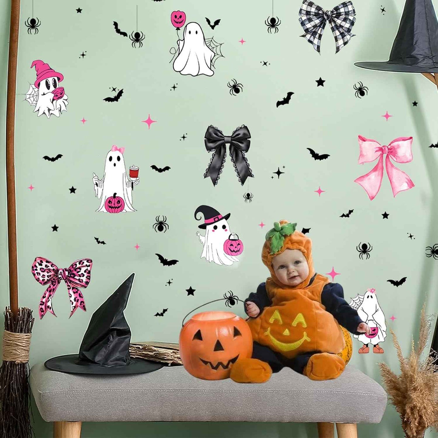 Kids Halloween Bat Stickers – 72 Piece 3D PVC Wall Decals for Nursery, Playroom, and Classroom Party Decoration