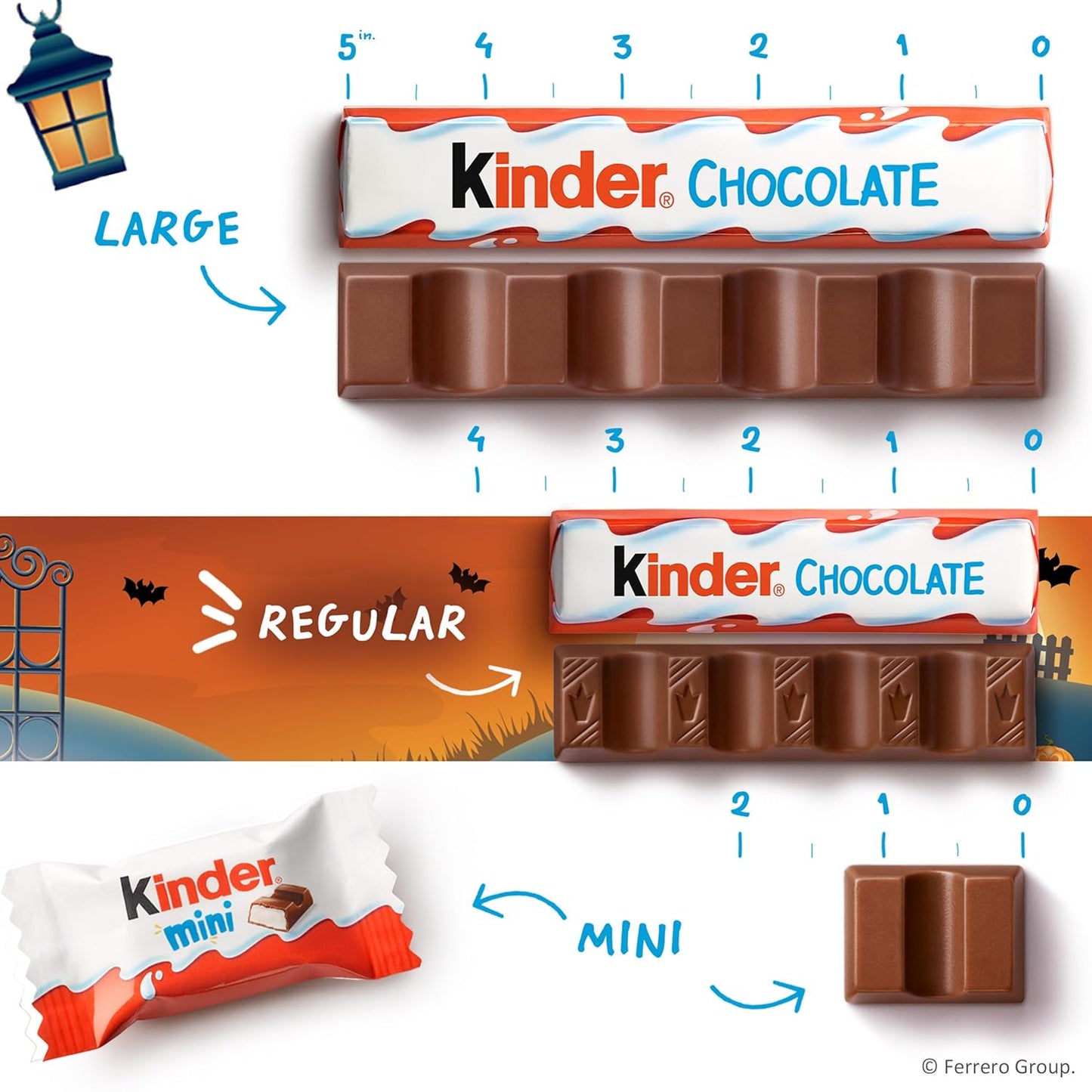 Kinder Chocolate Snack Size Bars – Individually Wrapped Milk Chocolate Treats for Kids Lunch Boxes and School Snacks, 20 Count, 8.8 oz