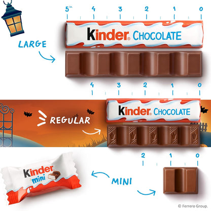 Kinder Chocolate Snack Size Bars – Individually Wrapped Milk Chocolate Treats for Kids Lunch Boxes and School Snacks, 20 Count, 8.8 oz