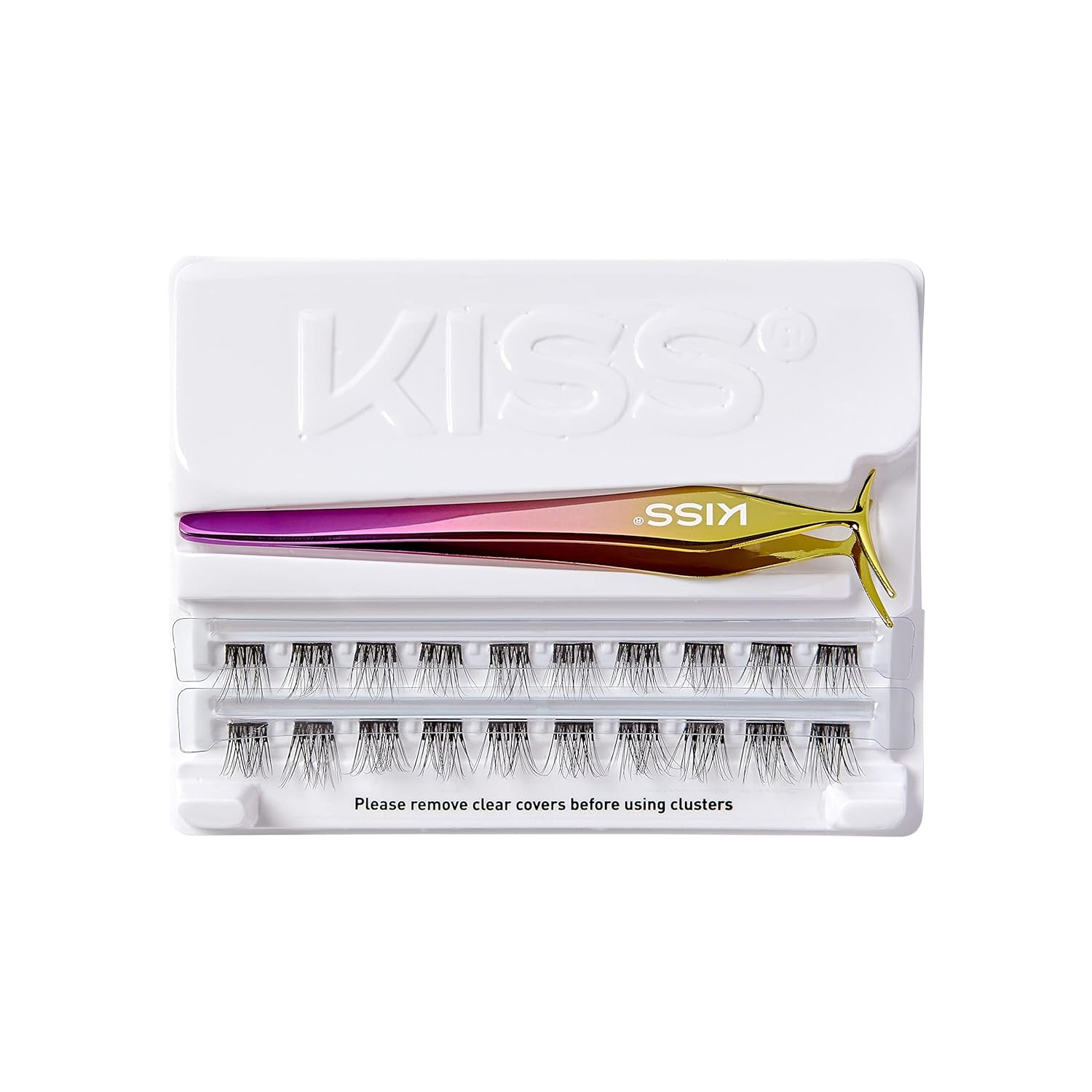 KISS imPRESS Falsies Self-Adhesive Lash Clusters – Sensitive-Eye Safe Press-On Eyelashes, No Glue Irritation