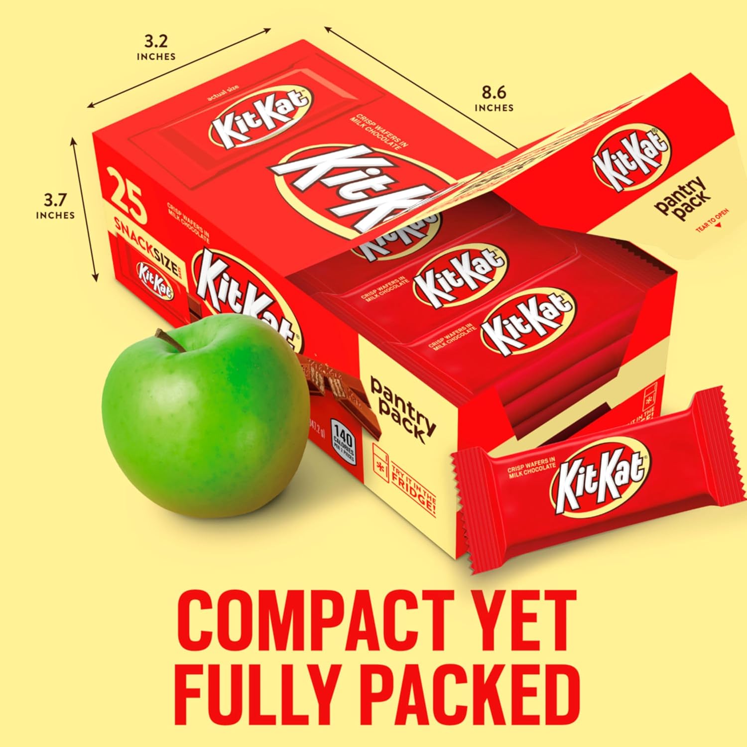 KIT KAT Milk Chocolate Wafer Bars – Valentine's Day Candy Gift for Her, 25 Individually Wrapped Snack Size Pieces