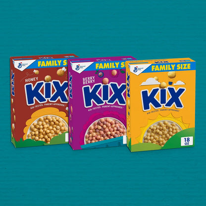 Kix Whole Grain Cereal – Wholesome School Lunchbox Snack for Kids, 18 oz Family Size Box