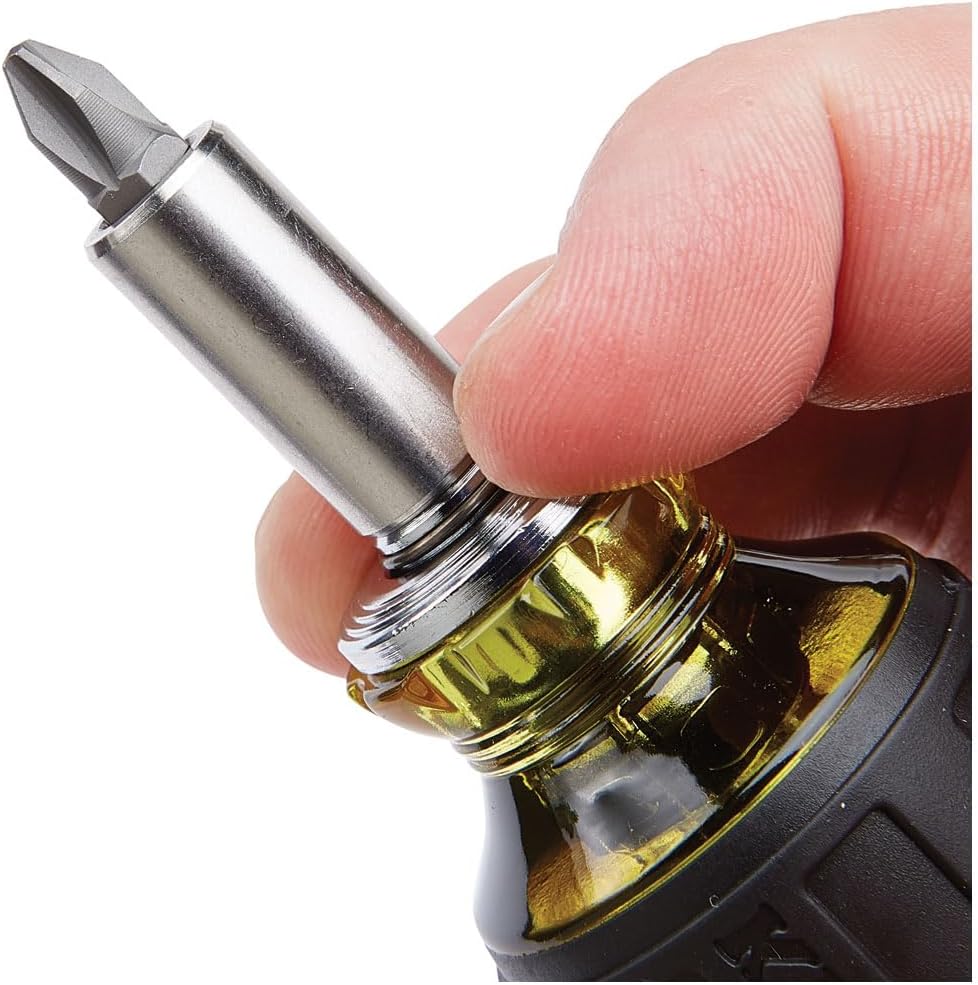 Klein Tools 32308 Stubby Multi-Bit Screwdriver – Fast Bit Swaps for Electricians on Tight Job Sites