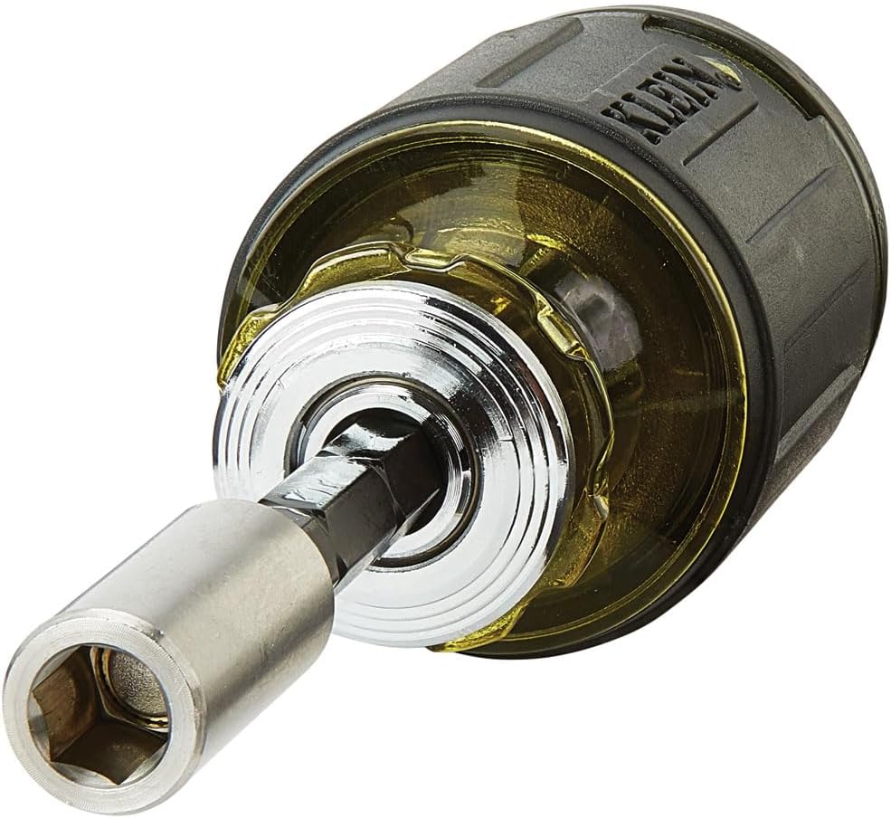 Klein Tools 32308 Stubby Multi-Bit Screwdriver – Fast Bit Swaps for Electricians on Tight Job Sites
