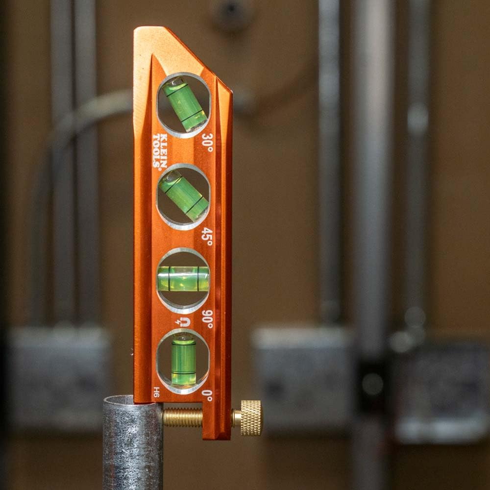 Klein Tools 935AB4V Torpedo Level – Jobsite Productivity Booster for Electricians Bending Conduit Faster