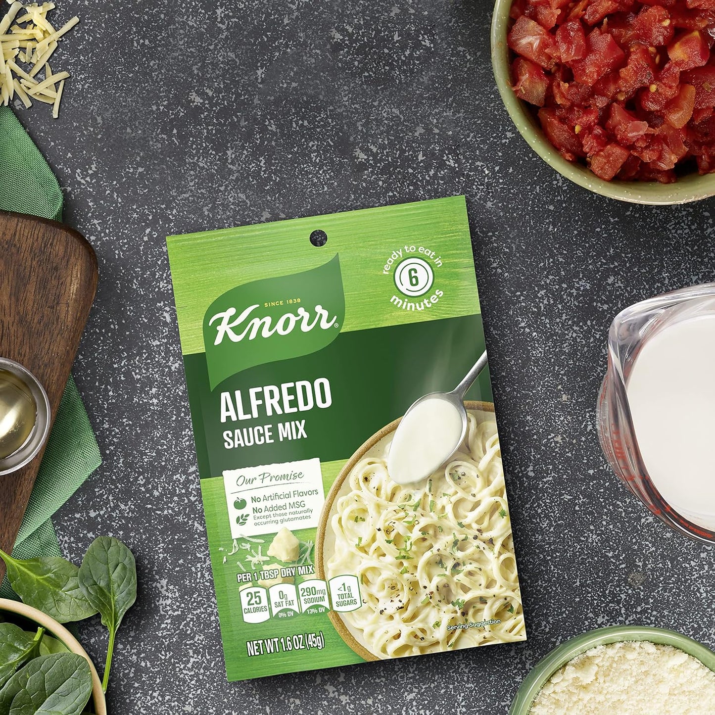 Knorr Alfredo Sauce Mix – Quick 6-Minute Pasta Sauce for Busy Weeknight Home Cooks