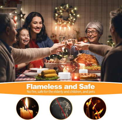 KOABY LED Tea Lights – Flickering Votive Candles for Living Room Mantle and Shelf Styling