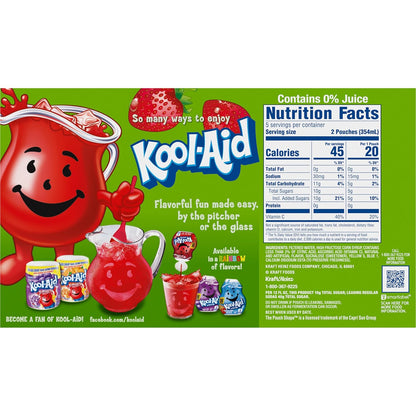 Kool-Aid Jammers Kids Drink Pouches – Easy-Open Lunchbox Beverage for School and Home, 10 ct Box