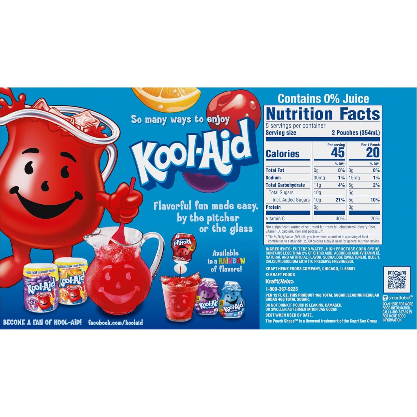 Kool-Aid Jammers Tropical Punch Drink Pouches – School Lunchbox Beverage for Kids, 6 fl oz Easy-Open Packs