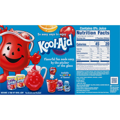 Kool-Aid Jammers Tropical Punch Drink Pouches – School Lunchbox Beverage for Kids, 6 fl oz Easy-Open Packs