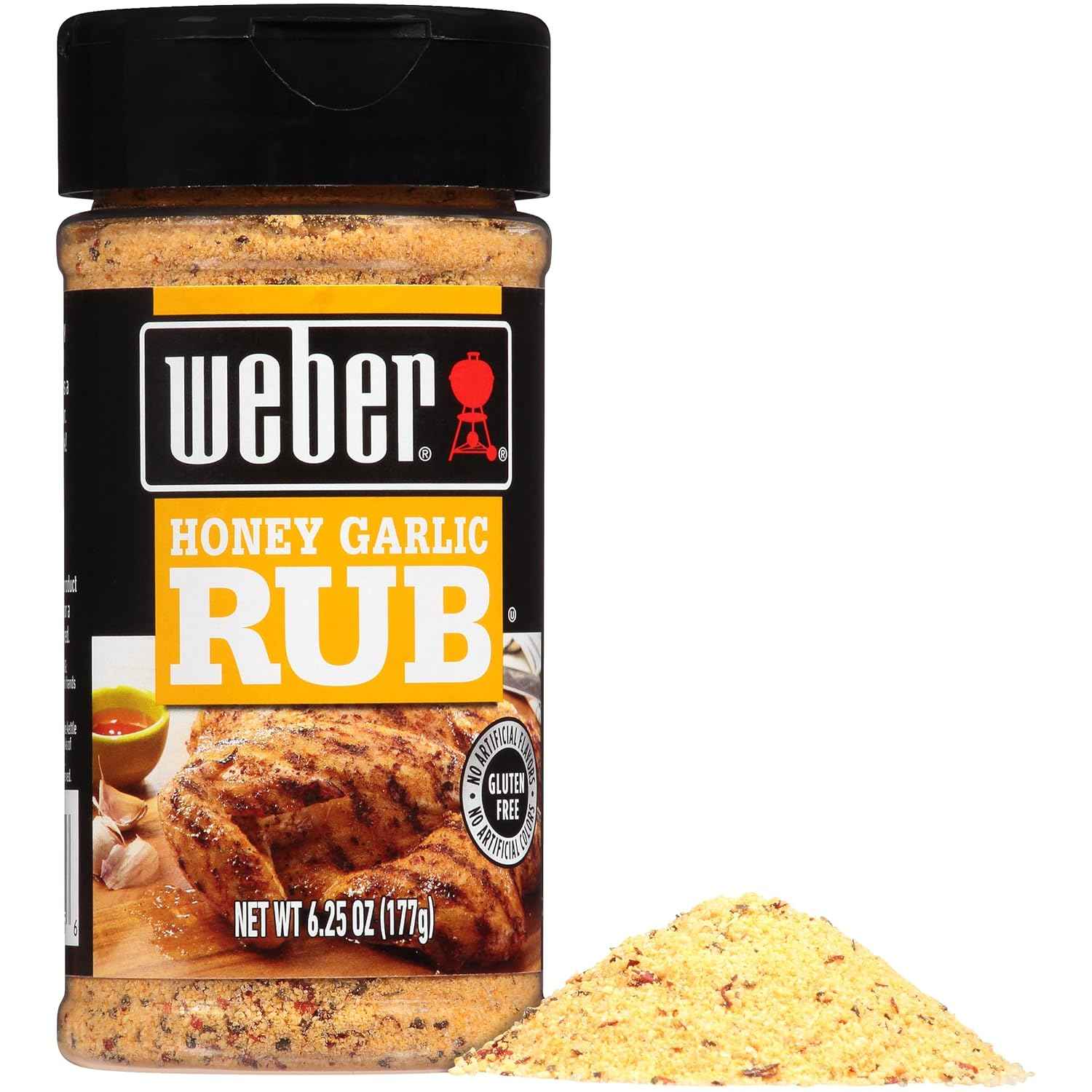 Weber Honey Garlic Rub – Gluten-Free Certified Seasoning for Special-Diet Meal Prep & Clean Eating