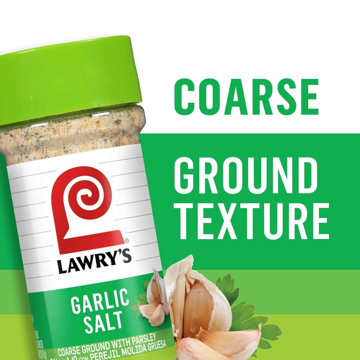 Lawry's Garlic Salt – Practical Housewarming Gift for Home Cooks, Coarse Ground Garlic and Parsley, 11 oz