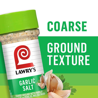 Lawry's Garlic Salt – Practical Housewarming Gift for Home Cooks, Coarse Ground Garlic and Parsley, 11 oz